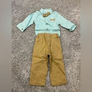 Never worn - Kids Mint Green and Tan Matching Set
